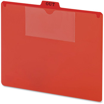 Smead™ Poly Out Guide, Two-Pocket Style 1/5-Cut Top Tab, 8.5 x 11, Red, 50/Box