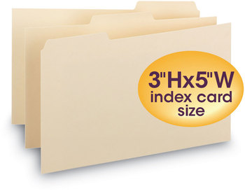 Smead™ Manila Card Guides 1/3-Cut Top Tab, Blank, 3 x 5, 100/Box