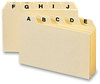 A Picture of product SMD-55076 Smead™ Manila Card Guides 1/5-Cut Top Tab, A to Z, 3 x 5, 25/Set