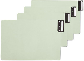 Smead™ 100% Recycled End Tab Pressboard Guides with Metal Tabs 1/3-Cut Blank, 8.5 x 14, Green, 50/Box