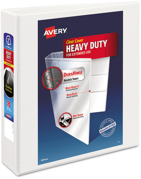 Avery® Heavy-Duty Non Stick View Binder with DuraHinge® and Slant Rings 3 2" Capacity, 11 x 8.5, White, (5504)