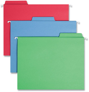 Smead™ FasTab® Hanging Folders Letter Size, 1/3-Cut Tabs, Assorted Colors, 18/Box