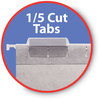 A Picture of product SMD-64063 Smead™ Colored Hanging File Folders with 1/5 Cut Tabs Letter Size, 1/5-Cut Gray, 25/Box