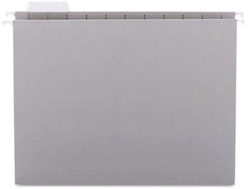 Smead™ Colored Hanging File Folders with 1/5 Cut Tabs Letter Size, 1/5-Cut Gray, 25/Box