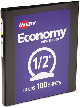 Avery® Economy View Binder with Round Rings , 3 0.5" Capacity, 11 x 8.5, Black, (5705)