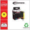 A Picture of product IVR-CNCLI221Y Innovera® CNCLI221B-CNPGI220PB Ink Remanufactured Yellow Replacement for CLI-221Y (2949B001), 510 Page-Yield