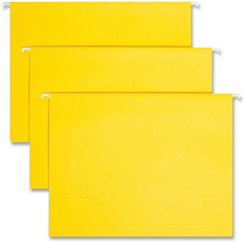 Smead™ Colored Hanging File Folders with 1/5 Cut Tabs Letter Size, 1/5-Cut Yellow, 25/Box