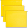 A Picture of product SMD-64069 Smead™ Colored Hanging File Folders with 1/5 Cut Tabs Letter Size, 1/5-Cut Yellow, 25/Box