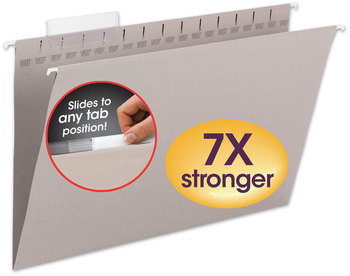 Smead™ TUFF® Hanging Folders with Easy Slide™ Tab Legal Size, 1/3-Cut Tabs, Steel Gray, 18/Box