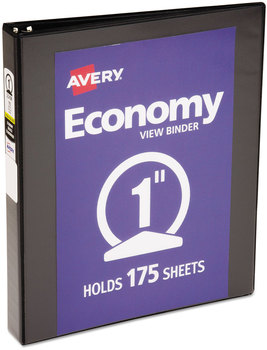 Avery® Economy View Binder with Round Rings , 3 1" Capacity, 11 x 8.5, Black, (5710)