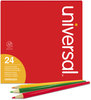 A Picture of product UNV-55324 Universal™ Woodcase Colored Pencils 3 mm, Assorted Lead and Barrel Colors, 24/Pack