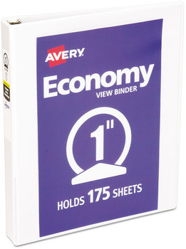 Avery® Economy View Binder with Round Rings , 3 1" Capacity, 11 x 8.5, White, (5711)