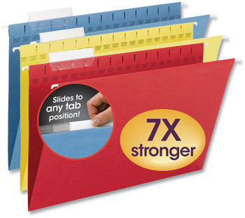 Smead™ TUFF® Hanging Folders with Easy Slide™ Tab Legal Size, 1/3-Cut Tabs, Assorted Colors, 15/Box