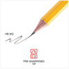 A Picture of product UNV-55402 Universal™ #2 Pre-Sharpened Woodcase Pencil HB (#2), Black Lead, Yellow Barrel, 72/Pack