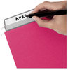 A Picture of product SMD-64197 Smead™ Colored Hanging File Folders with ProTab Kit, Letter Size, 1/3-Cut, Red