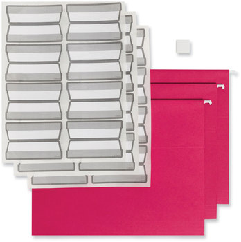 Smead™ Colored Hanging File Folders with ProTab Kit, Letter Size, 1/3-Cut, Red