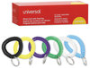 A Picture of product UNV-56051 Universal® Wrist Coil Plus Key Ring Plastic, Assorted Colors, 6/Pack