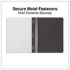 A Picture of product UNV-56116 Universal® Clear Front Report Cover with Fasteners Three-Prong Fastener, 0.5" Capacity, 8.5 x 11, Clear/Black, 25/Box