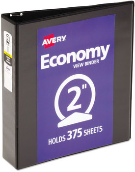 Avery® Economy View Binder with Round Rings , 3 2" Capacity, 11 x 8.5, Black, (5730)