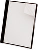 A Picture of product UNV-56116 Universal® Clear Front Report Cover with Fasteners Three-Prong Fastener, 0.5" Capacity, 8.5 x 11, Clear/Black, 25/Box