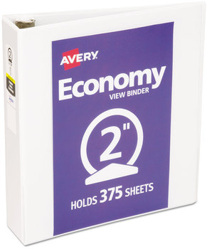 Avery® Economy View Binder with Round Rings , 3 2" Capacity, 11 x 8.5, White, (5731)