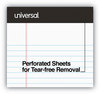 A Picture of product UNV-56300 Universal® Premium Ruled Writing Pads with Heavy Duty Back Heavy-Duty Narrow Rule, Black Headband, 50 White 5 x 8 Sheets, 6/Pack