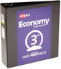 A Picture of product AVE-05740 Avery® Economy View Binder with Round Rings , 3 3" Capacity, 11 x 8.5, Black, (5740)