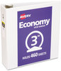 A Picture of product AVE-05741 Avery® Economy View Binder with Round Rings , 3 3" Capacity, 11 x 8.5, White, (5741)