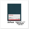 A Picture of product UNV-56418 Universal® Laminated Two-Pocket Folder Cardboard Paper, 100-Sheet Capacity, 11 x 8.5, Navy, 25/Box