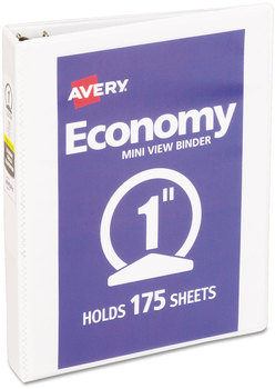 Avery® Economy View Binder with Round Rings , 3 1" Capacity, 8.5 x 5.5, White, (5806)