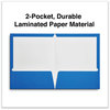 A Picture of product UNV-56419 Universal® Laminated Two-Pocket Folder Cardboard Paper, 100-Sheet Capacity, 11 x 8.5, Blue, 25/Box