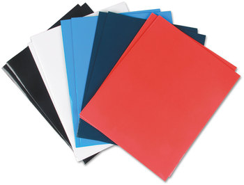 Universal® Laminated Two-Pocket Folder Cardboard Paper, 100-Sheet Capacity, 11 x 8.5, Assorted, 25/Box