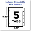 A Picture of product AVE-07714 Avery® Big Tab™ Insertable One-Pocket Plastic Dividers 5-Tab, 11.13 x 9.25, Assorted, 1 Set