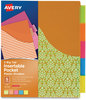 A Picture of product AVE-07714 Avery® Big Tab™ Insertable One-Pocket Plastic Dividers 5-Tab, 11.13 x 9.25, Assorted, 1 Set