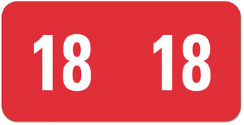 Smead™ Yearly End Tab File Folder Labels 18, 0.5 x 1, Red, 25/Sheet, 10 Sheets/Pack
