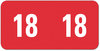 A Picture of product SMD-67918 Smead™ Yearly End Tab File Folder Labels 18, 0.5 x 1, Red, 25/Sheet, 10 Sheets/Pack