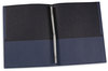 A Picture of product UNV-57116 Universal® Two-Pocket Portfolios with Prong Fasteners Tang 0.5" Capacity, 11 x 8.5, Dark Blue, 25/Box