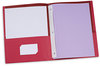 A Picture of product UNV-57118 Universal® Two-Pocket Portfolios with Prong Fasteners Tang 0.5" Capacity, 11 x 8.5, Red, 25/Box