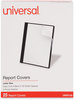 A Picture of product UNV-57120 Universal® Clear Front Report Cover with Prong Fasteners Fastener, 0.5" Capacity, 8.5 x 11, Clear/Black, 25/Box
