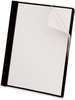 A Picture of product UNV-57120 Universal® Clear Front Report Cover with Prong Fasteners Fastener, 0.5" Capacity, 8.5 x 11, Clear/Black, 25/Box