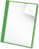 A Picture of product UNV-57124 Universal® Clear Front Report Cover with Prong Fasteners Fastener, 0.5" Capacity, 8.5 x 11, Clear/Green, 25/Box