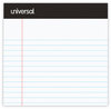 A Picture of product UNV-57300 Universal® Premium Ruled Writing Pads with Heavy Duty Back Heavy-Duty Narrow Rule, Black Headband, 50 White 5 x 8 Sheets, 12/Pack
