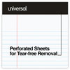 A Picture of product UNV-57300 Universal® Premium Ruled Writing Pads with Heavy Duty Back Heavy-Duty Narrow Rule, Black Headband, 50 White 5 x 8 Sheets, 12/Pack