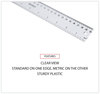 A Picture of product UNV-59022 Universal® Clear Plastic Ruler Standard/Metric, 12" Long,