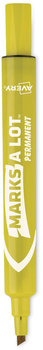 Avery® MARKS A LOT® Large Desk-Style Permanent Marker Broad Chisel Tip, Yellow, Dozen (8882)