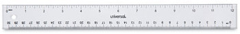 Universal® Clear Plastic Ruler Standard/Metric, 12" Long,