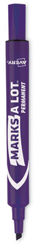 Avery® MARKS A LOT® Large Desk-Style Permanent Marker Broad Chisel Tip, Purple, Dozen (8884)