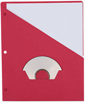 Universal® Slash-Cut Pockets for Three-Ring Binders Jacket, Letter, 11 Pt., 8.5 x Red, 10/Pack