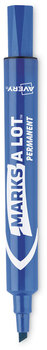 Avery® MARKS A LOT® Large Desk-Style Permanent Marker Broad Chisel Tip, Blue, Dozen (8886)