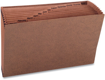 Smead™ TUFF® Expanding Files Open-Top Stadium File, 12 Sections, 1/12-Cut Tabs, Legal Size, Redrope